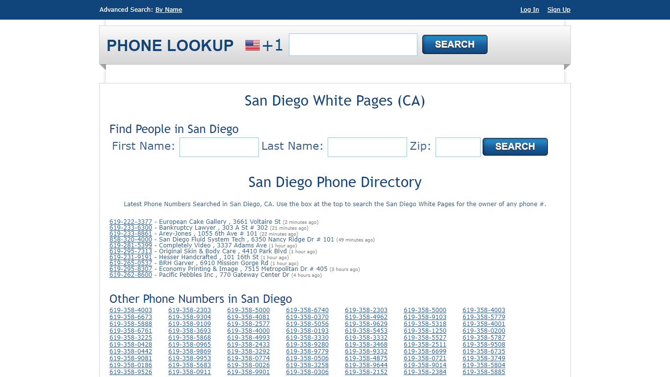 San Diego White Pages - San Diego Phone Directory Lookup